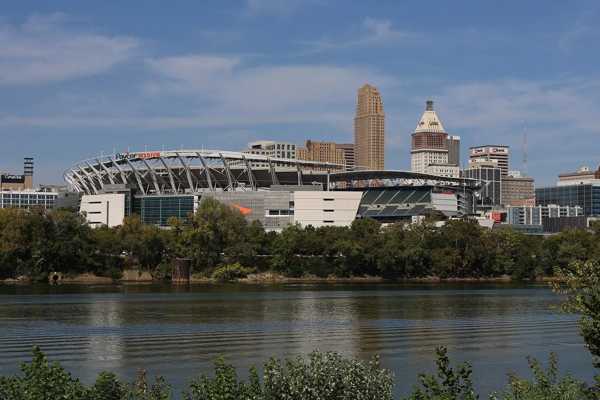 Paycor Stadium beside the Ohio River in Cincinnati in 2025