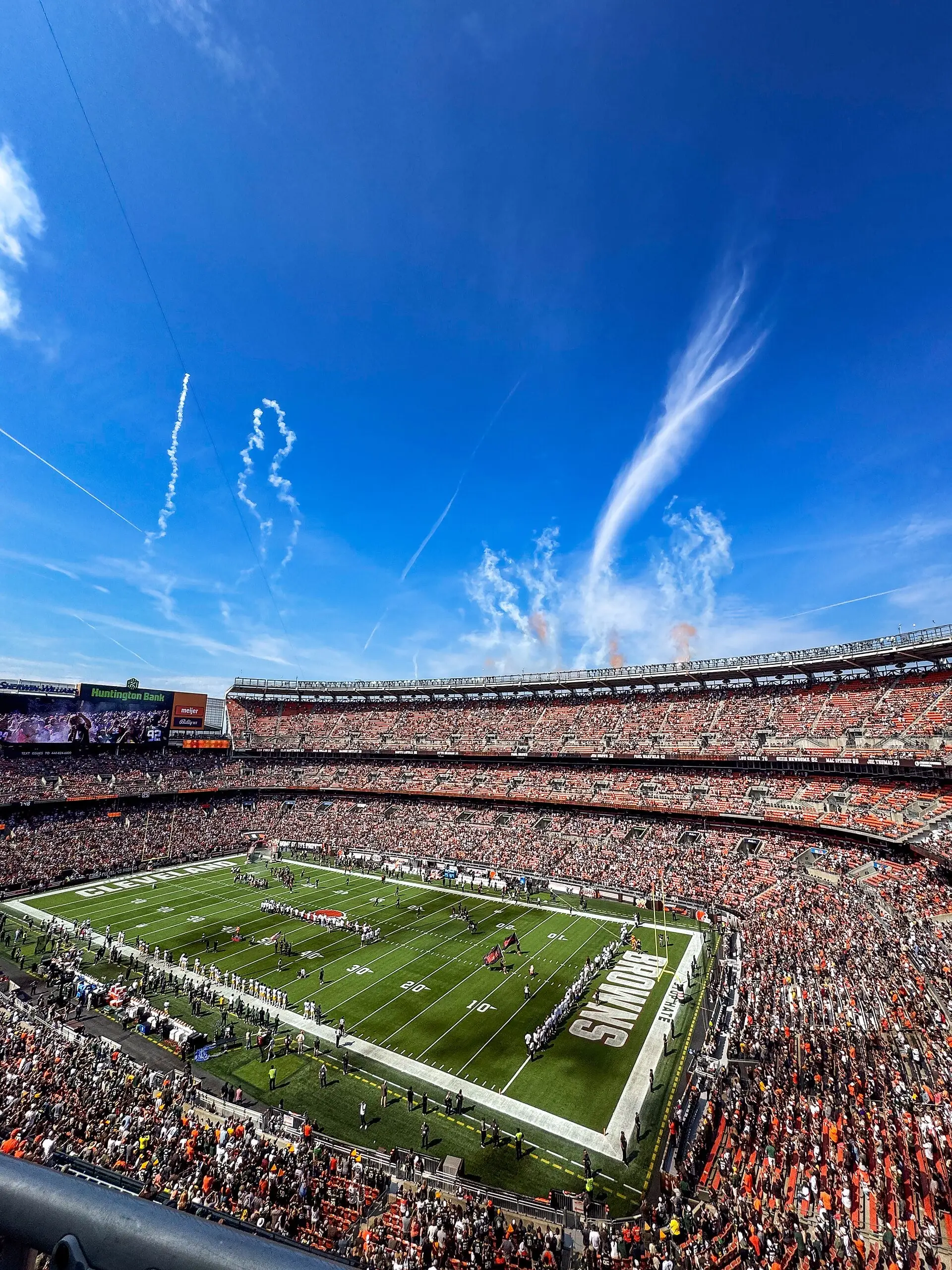 Opening festivities inside the stadium before the Browns hosted the Packers on September 21, 2025