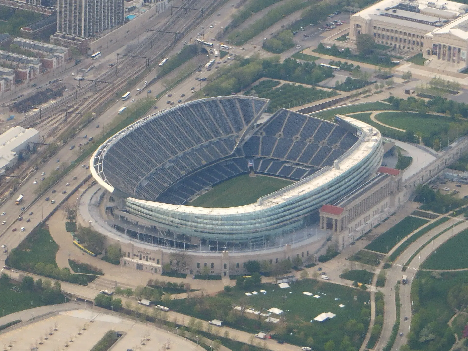 Soldier Field football stadium on the Near South Side of Chicago