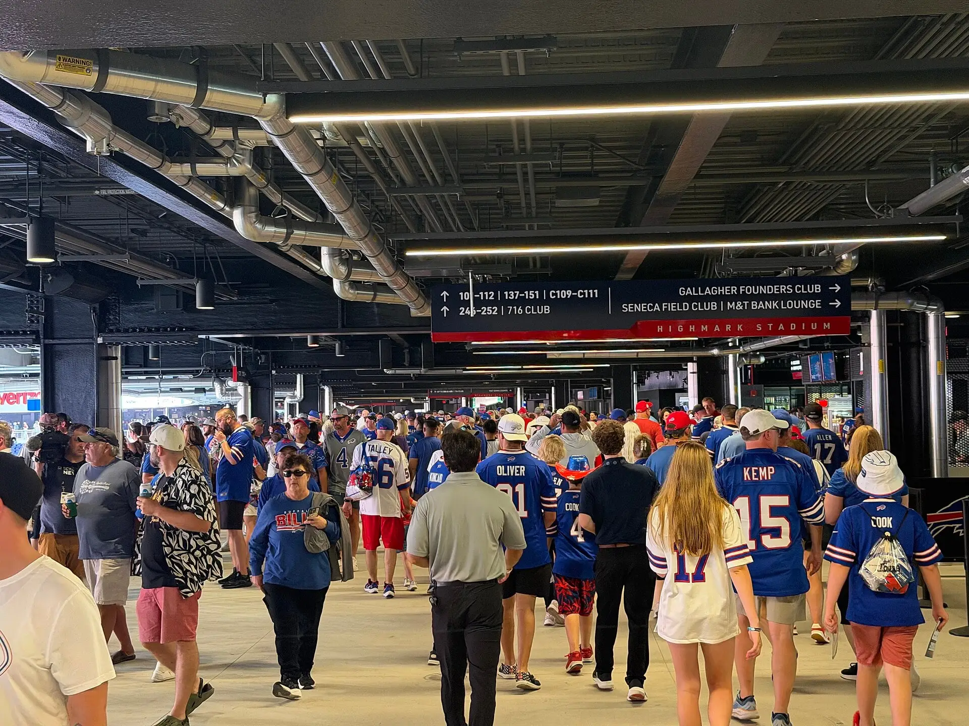 Concourse inside Highmark Stadium, August 2026