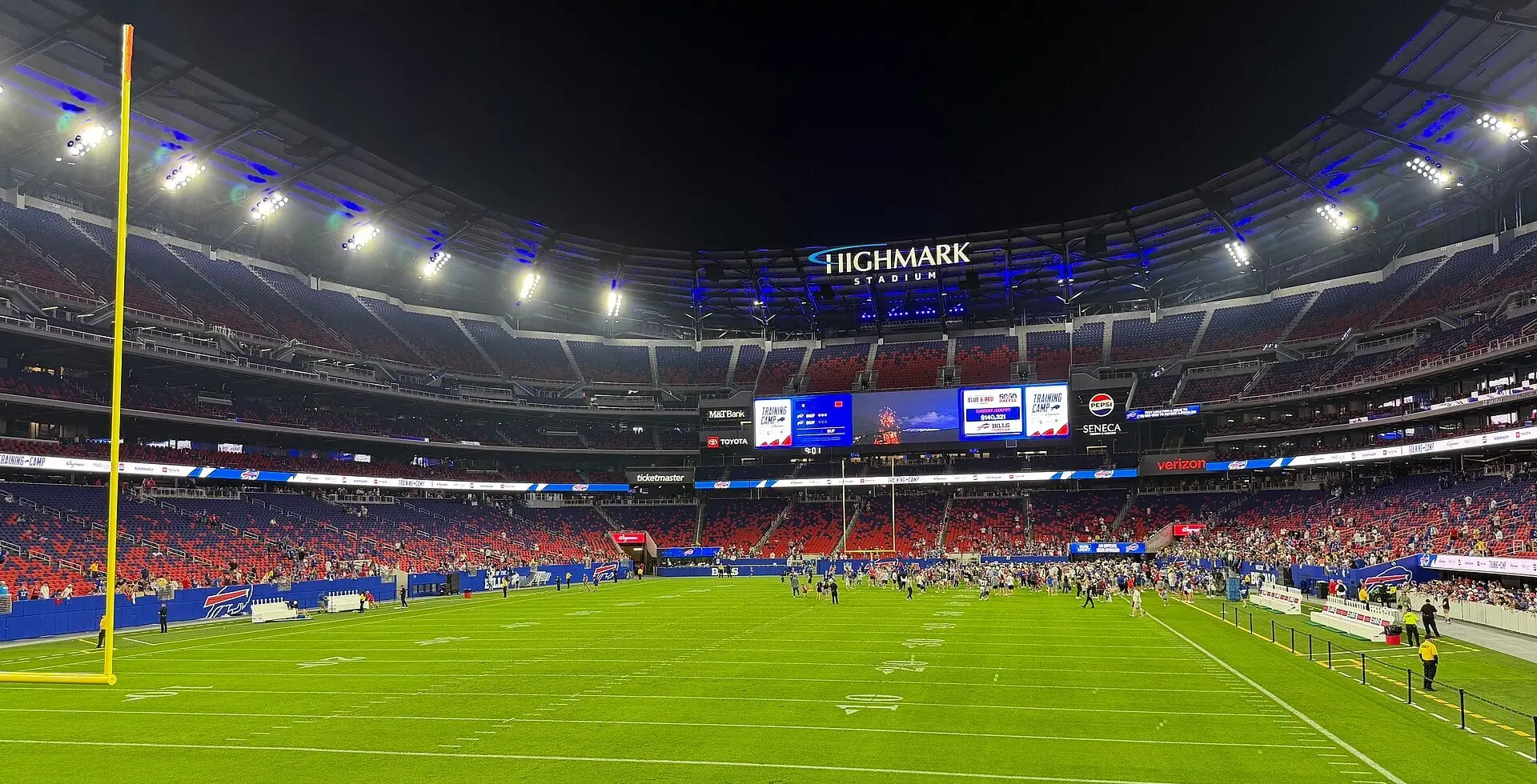 Field level at Highmark Stadium, August 2026
